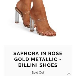 Bellini Saphora Rose Gold metallic Lucite Heels